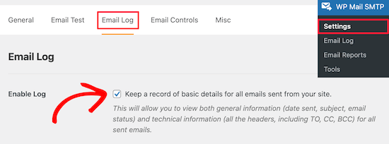 Abilita il monitoraggio del registro e-mail