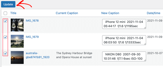 Click the Checkbox Next to the Photos
