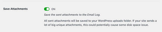 Check save email attachments box
