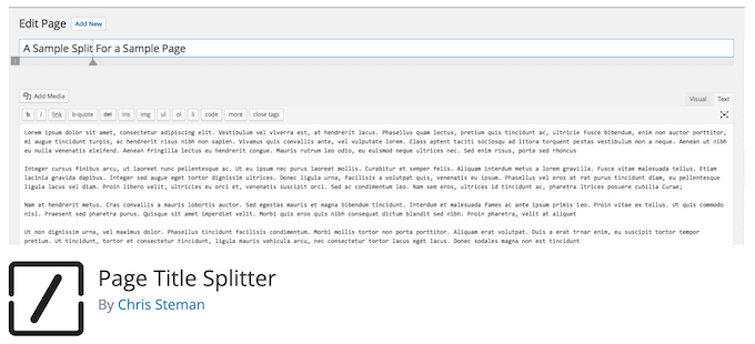 Page Title Splitter