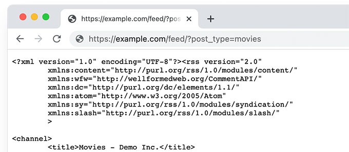 Alternate custom post type RSS feed URL