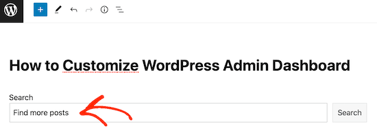 Adding a placeholder to the WordPress search bar