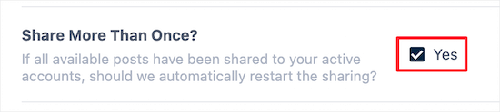 Share old posts on repeat setting