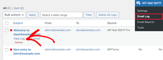 View Email Logs For Resend