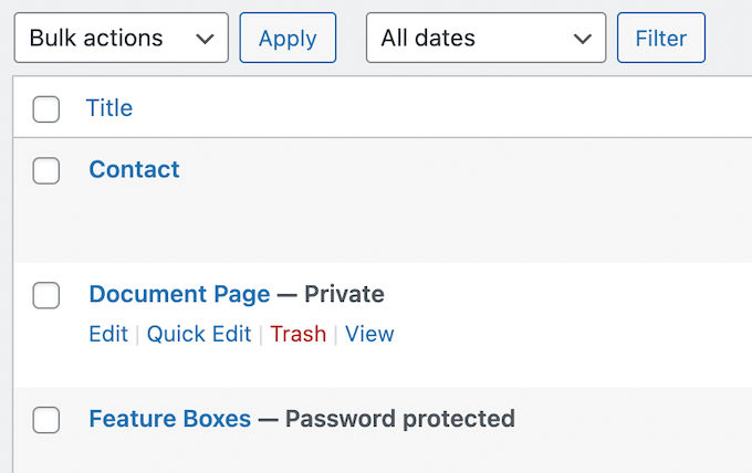 Visualizza password e pagine private