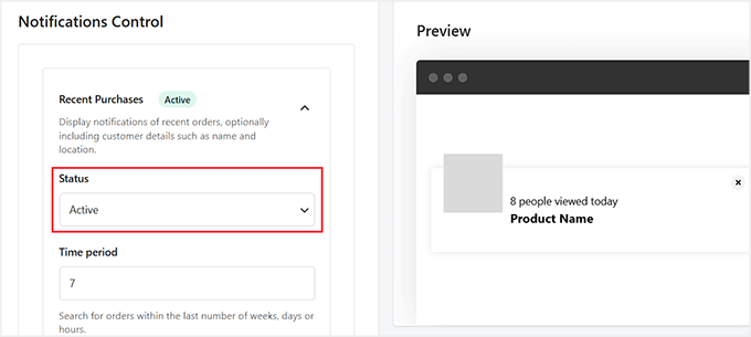 Activați notificarea Achiziții recente în Merchant
