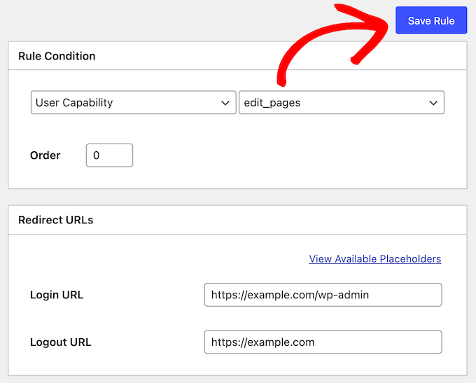 Add user capability login and logout URL