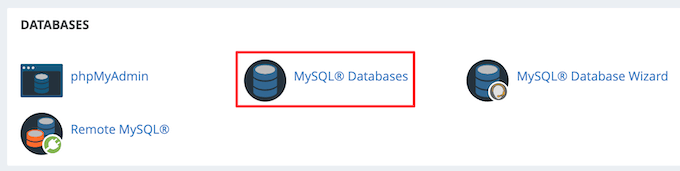 单击 MySQL 数据库