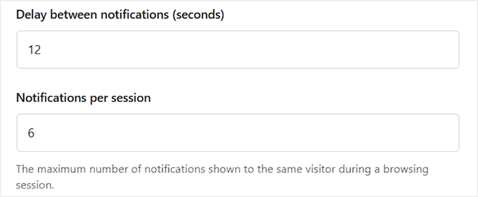 Configurați întârzierea dintre notificări în Merchant