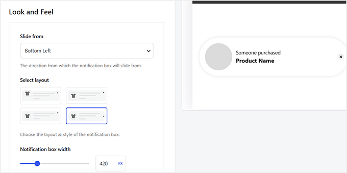 Configurați aspectul notificării de vânzări în Merchant