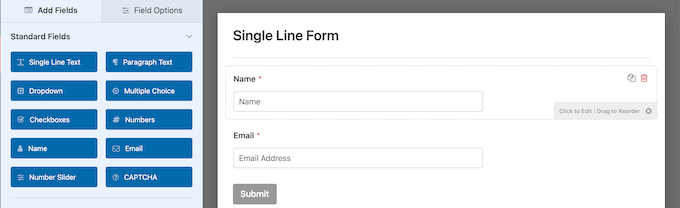 WPForms drag and drop form builder