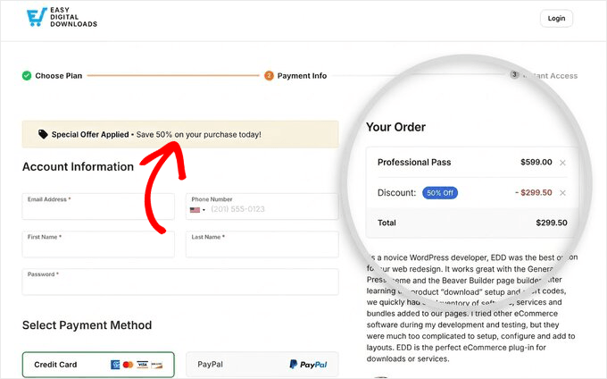 Codice sconto Easy Digital Downloads