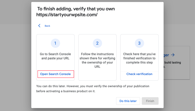 Verify You Own the Site Using Google Search Console