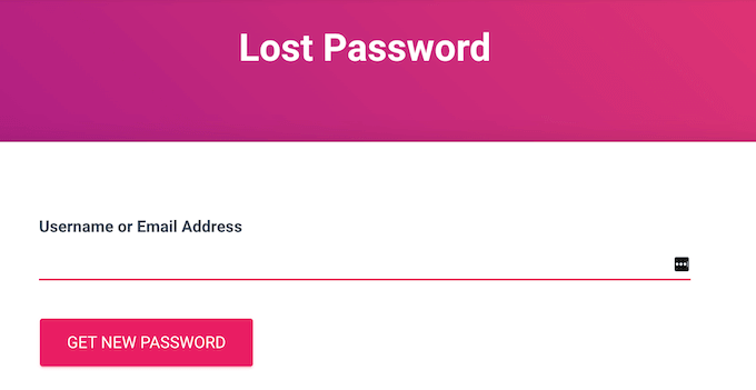 A custom lost password page in WordPress