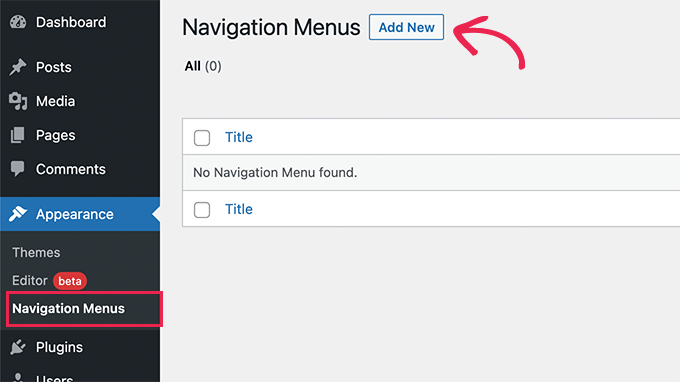 Navigation menus in WordPress 5.9
