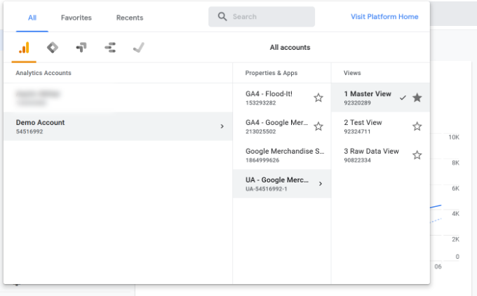 Seleziona la tua struttura in analytics