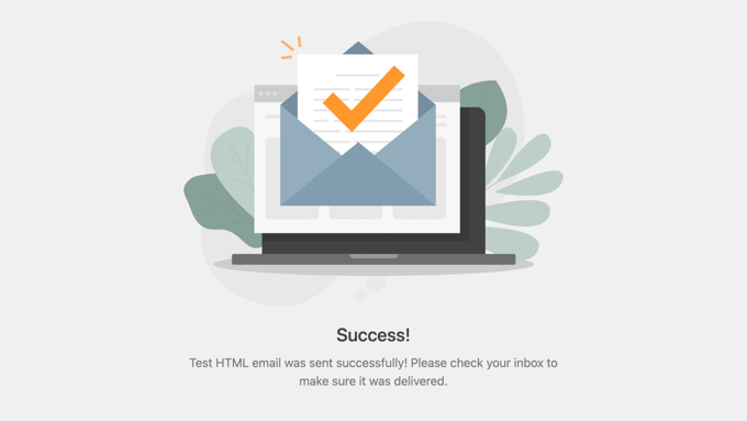 WP Mail SMTP successo!  Notifica