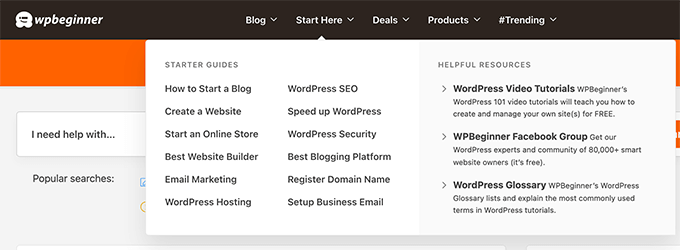 WPBeginner WordPress 超级菜单