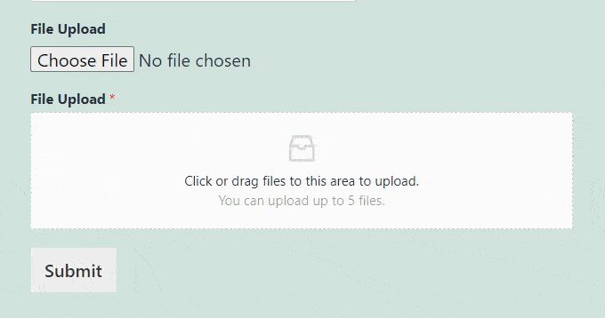 WPForms file upload field
