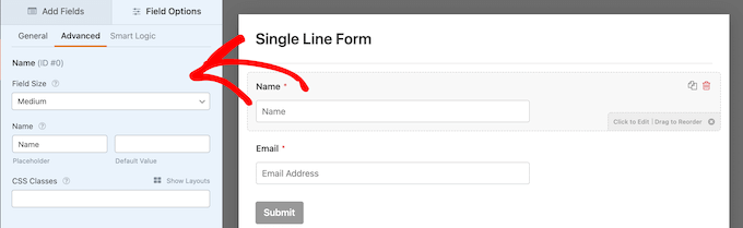 WPForms form editor panel