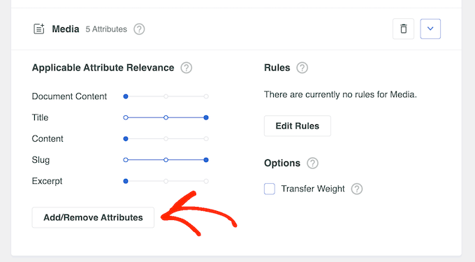 Adding and removing attributes to the WordPress search algorithm 