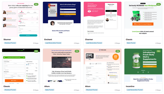 FunnelKit funnel page templates