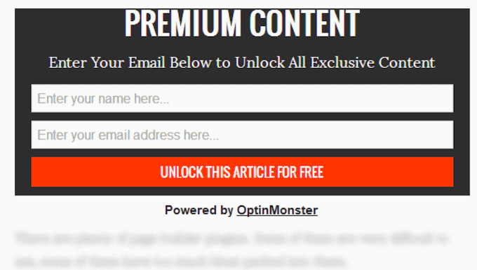 An example of an inline form, created using OptinMonster