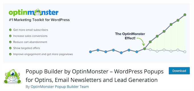 The free OptinMonster WordPress plugin