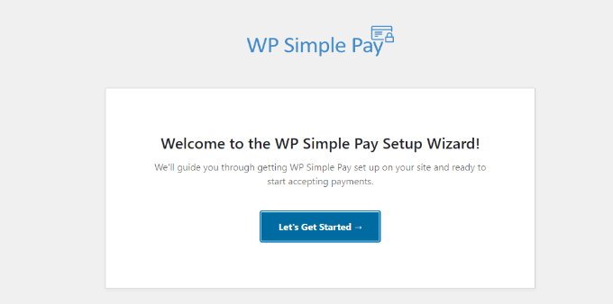 WP Simple Pay setup wizard