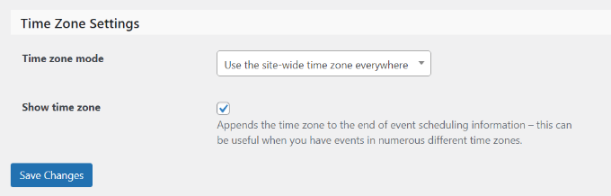 Change time zone settings