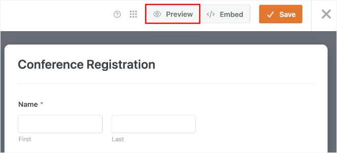 Previewing paperless form