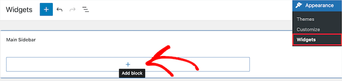Add new widget block