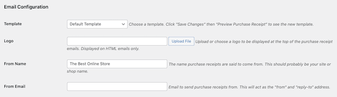 Configuring your digital download email