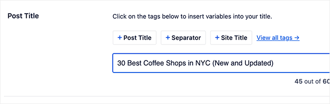 Focus keyword in post title