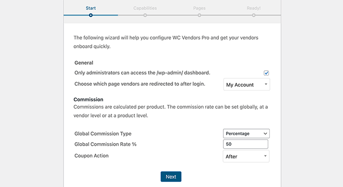 Pro set up general settings