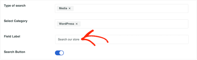 Adding a label to a search form on your WordPress blog or website