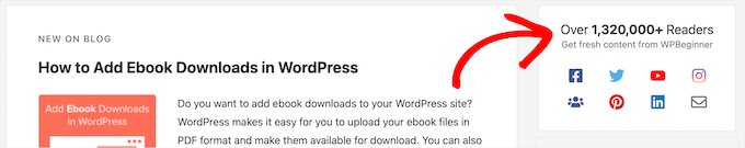 WPBeginner email subscriber count