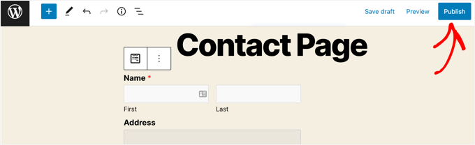 Kliknij przycisk „Opublikuj”, aby opublikować stronę Kliknij przycisk „Opublikuj”, aby opublikować stronę