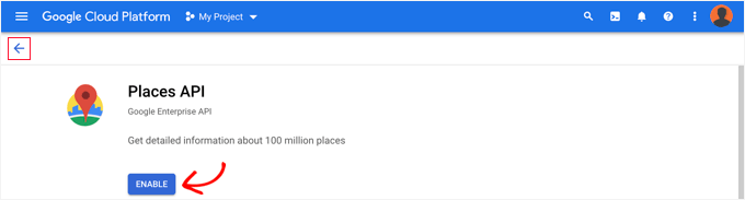 Włącz interfejs API Miejsc Włącz interfejs API Miejsc