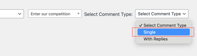 How to choose a WordPress comment type