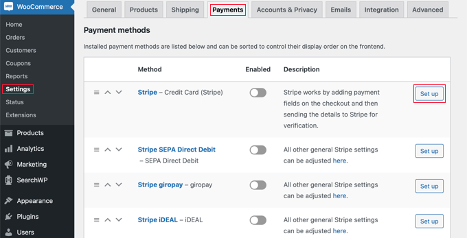 Configurar o cartão de crédito Stripe no WooCommerce