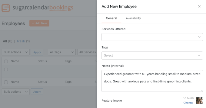 Adding employee description and profile picture Adding employee description and profile picture
