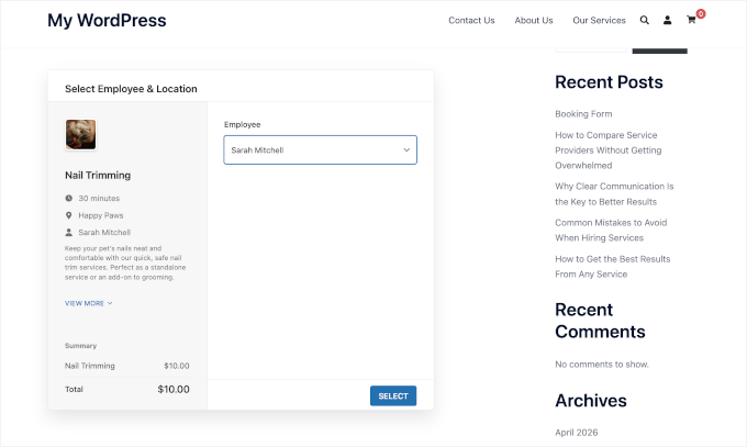 Sugar Calendar Bookings live on a WordPress site Sugar Calendar Bookings live on a WordPress site