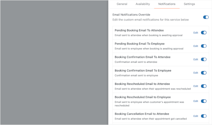 Enabling service notifications Enabling service notifications