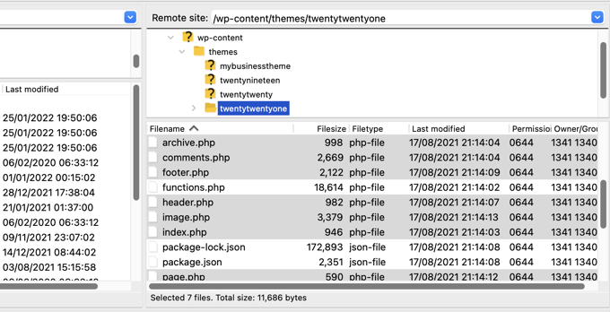 Using an FTP Client to Locate Your Theme Templates