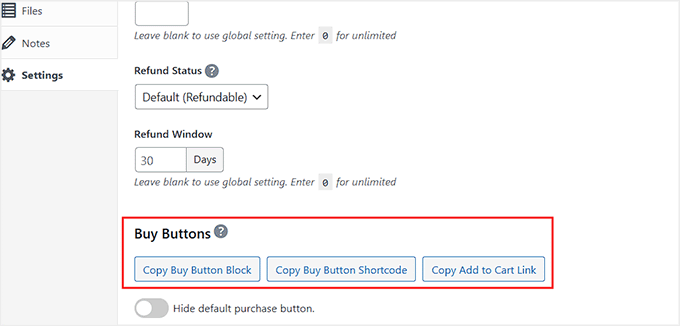Adăugați butonul Cumpără acum pentru un produs EDD