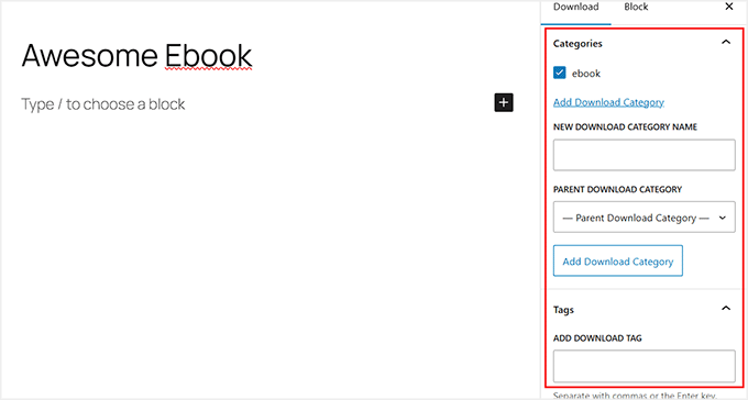 Crearea de categorii și etichete pentru descărcările dvs. digitale