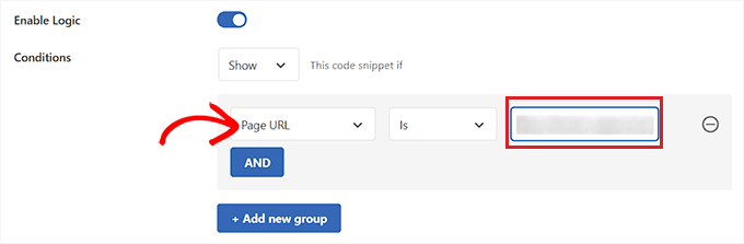 Add conditional logic rule