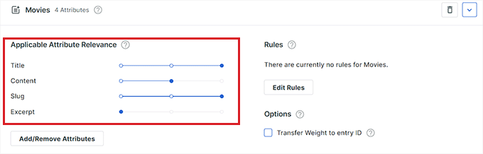 Add weight to attributes