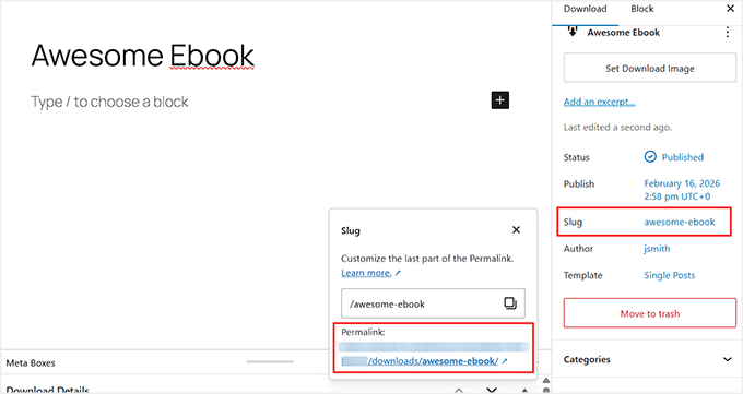 URL-ul produsului pentru o descărcare digitală